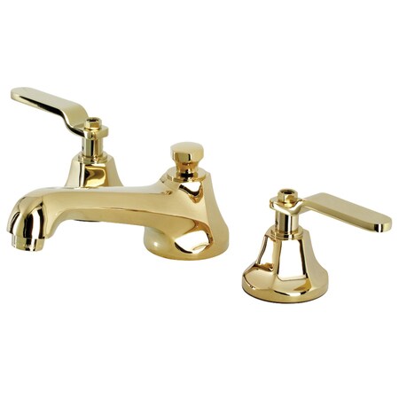 Kingston Brass KS4462KL Widespread Bathroom Faucet with Brass Pop-Up, Polished Brass KS4462KL